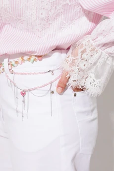 Блузка 1352 розовый + полоска ANASTASIA MAK