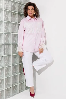 Блузка 1352 розовый + полоска ANASTASIA MAK
