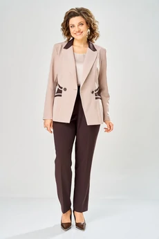 Костюм брючный 1315 коричневый + пудра ANASTASIA MAK