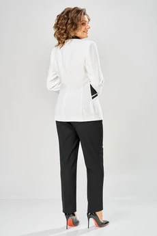 Костюм брючный 1315 черный + молочный ANASTASIA MAK