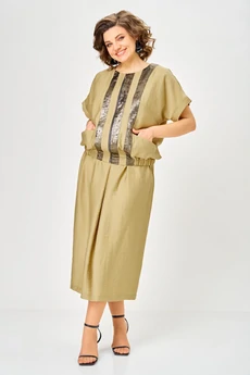 Костюм с юбкой 1320 горчица ANASTASIA MAK