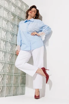 Блузка 1352 голубой ANASTASIA MAK