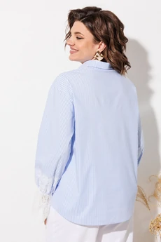 Блузка 1352 голубой + полоска ANASTASIA MAK