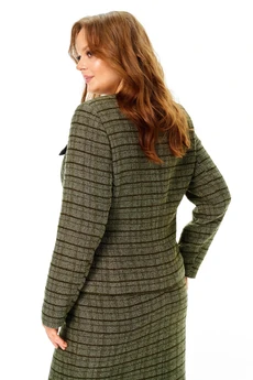 Костюм с юбкой 1354 зеленый меланж ANASTASIA MAK