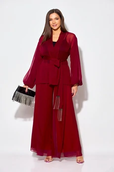Костюм брючный 1063-1 бордовый Anastasia