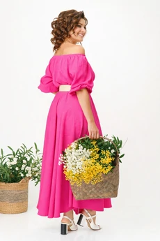 Платье 1236-2 фуксия Anastasia