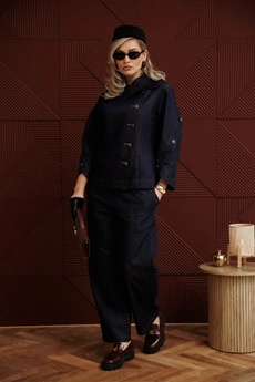 Костюм брючный 1406 деним Anastasia