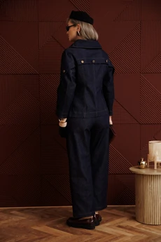 Костюм брючный 1406 деним Anastasia