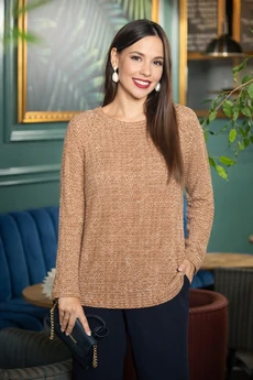 Костюм брючный 705 бежевый+темно-синий Anastasia