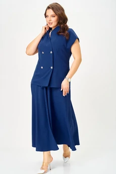 Костюм с юбкой 1329 глубокий синий Anastasia