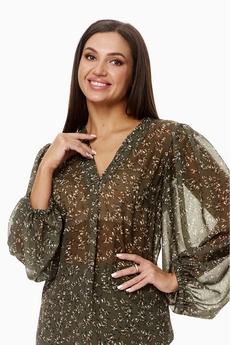 Костюм с юбкой 1049 олива Anastasia
