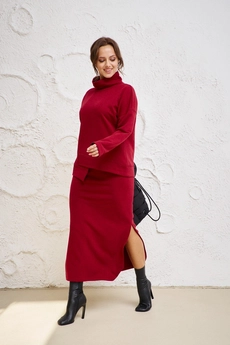 Костюм с юбкой 1050-2 бордо Anastasia