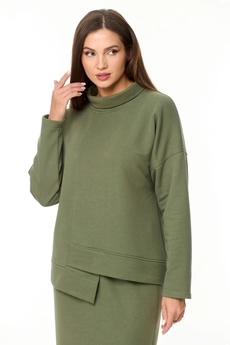 Костюм с юбкой 1050-2 олива Anastasia