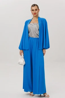 Костюм брючный 1063-1 васильковый Anastasia