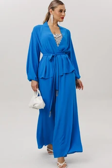 Костюм брючный 1063-1 васильковый Anastasia