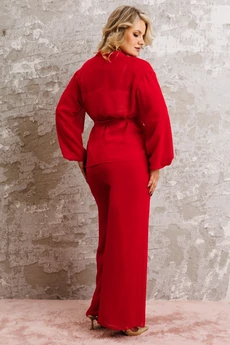Костюм брючный 1063-1 рубиновый красный Anastasia