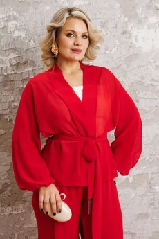 Костюм брючный 1063-1 рубиновый красный Anastasia