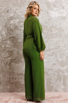 Костюм брючный 1063-1 травяной зеленый Anastasia