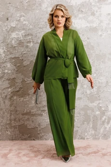 Костюм брючный 1063-1 травяной зеленый Anastasia