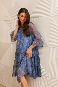 Платье 1110 голубой Anastasia