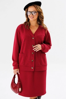 Костюм с юбкой 1195 бордо Anastasia