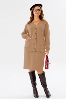 Костюм с юбкой 1195-1 бежевый Anastasia