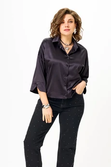 Блузка 1201 черно-синий Anastasia