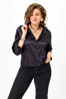 Блузка 1201 черно-синий Anastasia