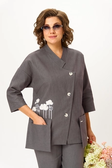 Костюм брючный 1202 серо-коричневый Anastasia