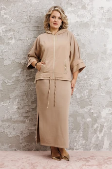 Костюм с юбкой 1224-1 бежевый Anastasia