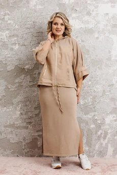 Костюм с юбкой 1224-1 бежевый Anastasia