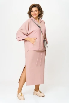 Костюм с юбкой 1224-1 пудровый Anastasia