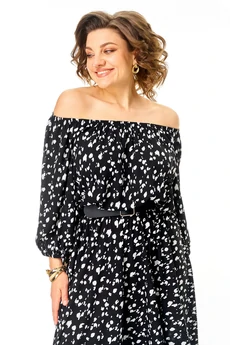 Платье 1237-2 черный Anastasia