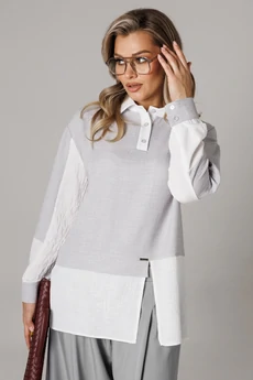 Костюм брючный 1242-2 французский серый Anastasia