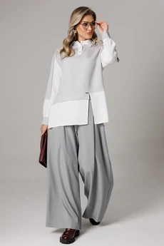 Костюм брючный 1242-2 французский серый Anastasia