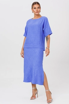 Костюм с юбкой 1249 голубой Anastasia