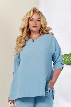 Блузка 1257 голубой Anastasia