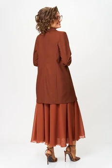 Костюм с юбкой 1262-1 терракот Anastasia