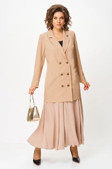 Костюм с юбкой 1262-2 бежевый Anastasia