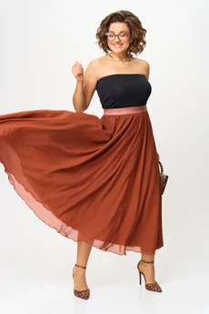 Костюм с юбкой 1262-3 терракот Anastasia