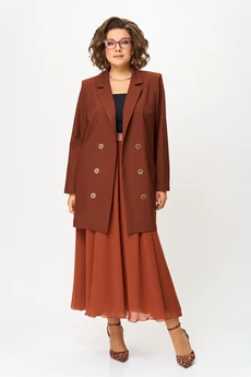 Костюм с юбкой 1262-3 терракот Anastasia