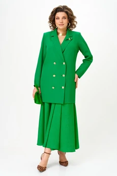 Костюм с юбкой 1262-3 весенний зеленый Anastasia