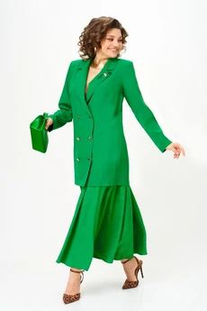 Костюм с юбкой 1262-3 весенний зеленый Anastasia