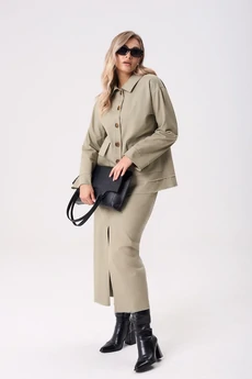Костюм с юбкой 1286 олива Anastasia