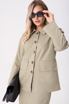 Костюм с юбкой 1286 олива Anastasia