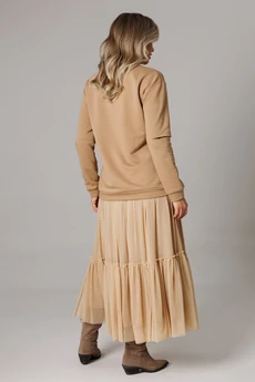 Костюм с юбкой 1295 карамельный Anastasia