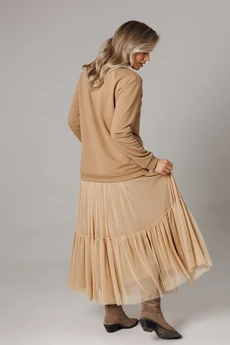 Костюм с юбкой 1295 карамельный Anastasia