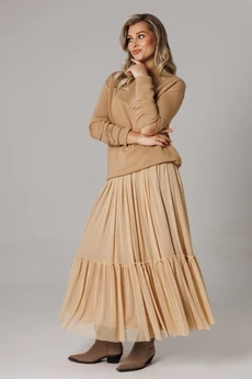 Костюм с юбкой 1295 карамельный Anastasia