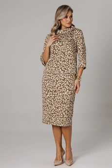 Костюм с юбкой 1303 кофе Anastasia