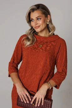 Костюм с юбкой 1303 терракот Anastasia